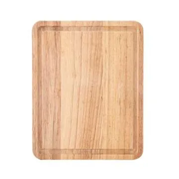 KitchenAid Classic Rubberwood Cutting Board with Perimeter Trench, Reversible Chopping Board, 8-inch x 10-Inch, Natural