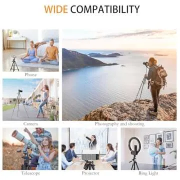 Auleda 71″ Camera Tripod Aluminum Tripod Stand Compatible with Canon Nikon with Wireless Remote Ph...