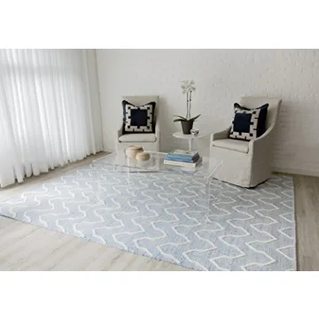 Erin Gates by Momeni Langdon Prince Blue Hand Woven Wool Area Rug 3'9" X 5'9"