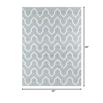 Erin Gates by Momeni Langdon Prince Blue Hand Woven Wool Area Rug 3'9" X 5'9"
