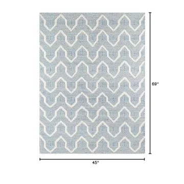 Erin Gates by Momeni Langdon Prince Blue Hand Woven Wool Area Rug 3'9" X 5'9"