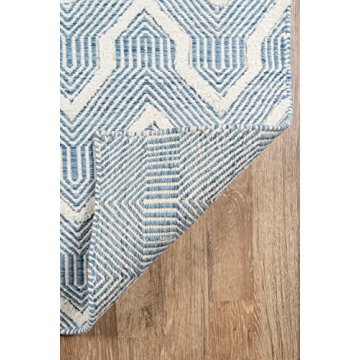 Erin Gates by Momeni Langdon Prince Blue Hand Woven Wool Area Rug 3'9" X 5'9"