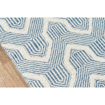 Erin Gates by Momeni Langdon Prince Blue Hand Woven Wool Area Rug 3'9" X 5'9"