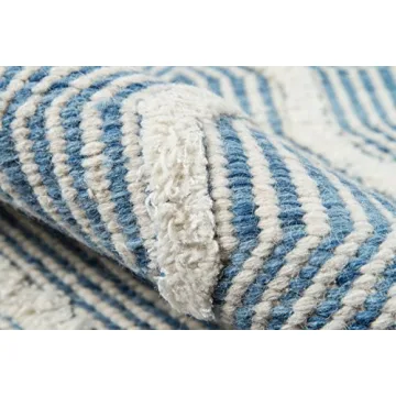 Erin Gates by Momeni Langdon Prince Blue Hand Woven Wool Area Rug 3'9" X 5'9"