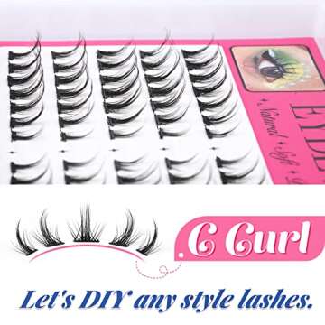 Individual Manga Lashes Natural Look False Eyelashes Anime Cosplay Mink Eye Cluster Spiky Lashes Wispy Fake Eyelashes by EYDEVRO (70 Clusters)