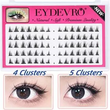 Individual Manga Lashes Natural Look False Eyelashes Anime Cosplay Mink Eye Cluster Spiky Lashes Wispy Fake Eyelashes by EYDEVRO (70 Clusters)