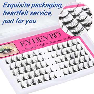 Individual Manga Lashes Natural Look False Eyelashes Anime Cosplay Mink Eye Cluster Spiky Lashes Wispy Fake Eyelashes by EYDEVRO (70 Clusters)