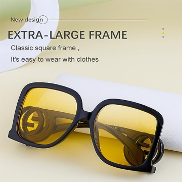 BCUYCF Personalized Large Frames Sunglasses, Fashion Accessories, Photo, Driving, Travel, Vacation, Sports, UV Protection, (M1)