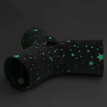 Tempcore Pet Cat Tunnel Tube Cat Toy 3 Way Collapsible, Cat Tunnels for Indoor Cats Self-Luminous Photoluminescence，Kitty Tunnel Bored Cat Pet Toys Peek Hole Toy Ball Cat, Puppy, Kitty, Kitten, Rabbit