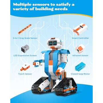 WhalesBot E7 Pro 12-in-1 STEM Coding Robot Kit for Kids 8-12, 637-Piece Building Set with Scratch Programming, Interactive Books & 3D APP Guidance – Ideal Educational Toy for Boys & Girls