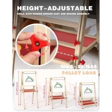 Joyooss Art Easel for Kids Easel, Kids Easel for Painting Wooden Whiteboard & Chalkboard Kids Art Easel, Toddler Art Easel One Get Many Kids Easel with Paper roll Art Easel for Kids Ages 2-4 4-8 8-12