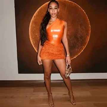 Sexy Metallic Clubwear Bodysuit & Mini Skirt Set