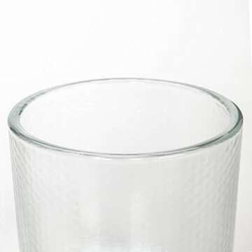 Hosley Set of 4 Chunky Hammered Pattern Glass Holders 3.5 Inch High Perfect for a DIY Project Ideal ...