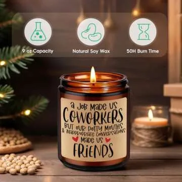 GSPY Scented Candles, Coworker Gifts for Women, Men - Funny Coworker Gifts, Coworker Leaving Gifts - Funny Birthday, Valentines, Friendship, Going Away Gifts for Friends, Coworker, Work Bestie