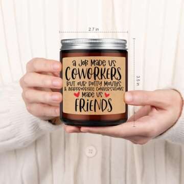 GSPY Scented Candles, Coworker Gifts for Women, Men - Funny Coworker Gifts, Coworker Leaving Gifts - Funny Birthday, Valentines, Friendship, Going Away Gifts for Friends, Coworker, Work Bestie