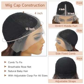 XCHJH 26 Inch Black Lace Front Wig for Women