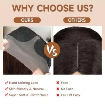 XCHJH 26 Inch Black Lace Front Wig for Women