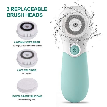 Electric Facial Cleansing Brush with 3 Heads