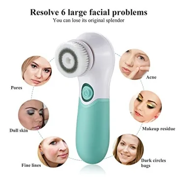 Electric Facial Cleansing Brush with 3 Heads