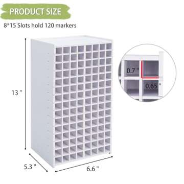 SANFURNEY Art Marker Storage Rack for 120 Markers, Watercolour Brushes Pens Color Pencils Organizer ...