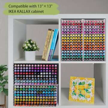SANFURNEY Art Marker Storage Rack for 120 Markers, Watercolour Brushes Pens Color Pencils Organizer Holder for Desk