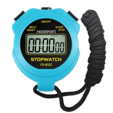 MUSHPORT Stopwatch Timer - Simple Stopwatch for Sports & Kids, No Clocks or Alarms!