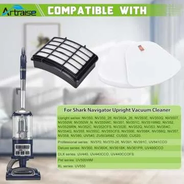 Filters for Shark Navigator Lift Away Deluxe Upright Vacuum Replacement UV540 UV440 NV360 NV350 NV351 NV352 NV355 NV356 NV357 NV370 NV391 UV490 UV500 UV541 ZU503AMZ, Compare to Part XFF350, XHF350