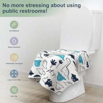 30 Pack Toilet Seat Covers Disposable, Large Waterproof Potty Covers for Toddlers, Kids, and Adults, Individually Wrapped for Travel, Toddler Potty Training for Public Restroom, Airplane, Trip