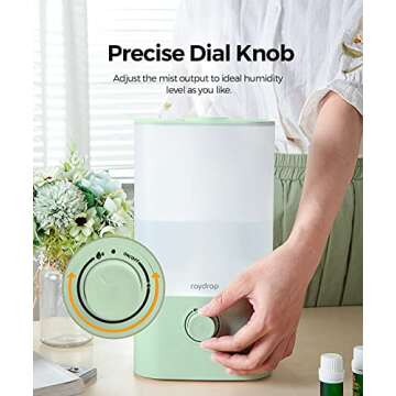 Raydrop Cool Mist Humidifier & Diffuser for Home, Office & Baby