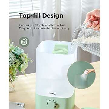 Raydrop Cool Mist Humidifier & Diffuser for Home, Office & Baby