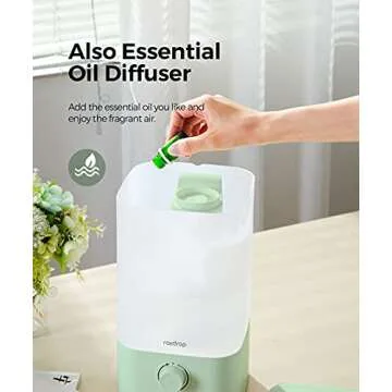 Raydrop Cool Mist Humidifier & Diffuser for Home, Office & Baby
