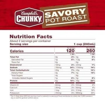 Campbell’s Chunky Soup, Savory Pot Roast Soup, 18.8 oz Can (Pack of 12)