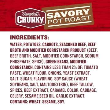 Campbell’s Chunky Soup, Savory Pot Roast Soup, 18.8 oz Can (Pack of 12)
