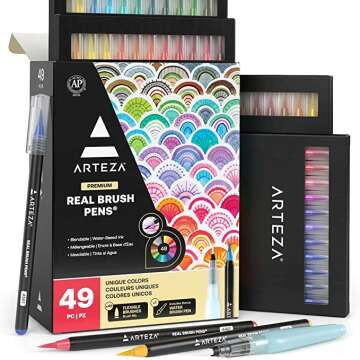 Arteza Real Brush Pens - 48 Vibrant Colors for Artists