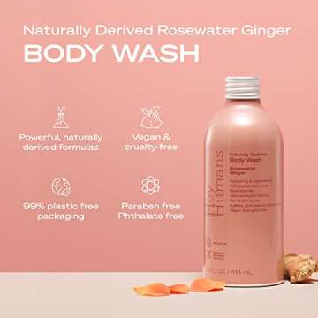 Hey Humans Rosewater Ginger Moisturizing Body Wash | Clean Vegan & Recyclable Pack of 3
