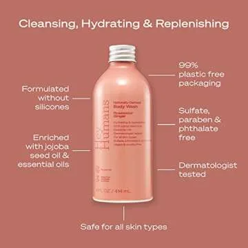 Hey Humans Vegan Rosewater Ginger Body Wash - Clean & Gentle