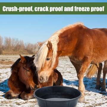 Sadnyy 3 Pcs Rubber Feeder Pan, 3 Gallon Rubber Horse Feed Pan Rubber Dog Bowl Pig Feeder Large Utility Feed Bucket for Goats Horses Chicken Dust Bath Container Animal Feeding, 17.5 x 5.3 inches