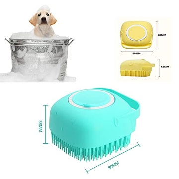 ELEGX Pet Grooming Bath Massage Brush with Dispenser