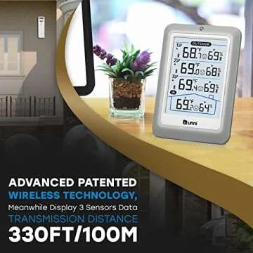 Wireless Indoor Outdoor Thermometer with 330ft Range