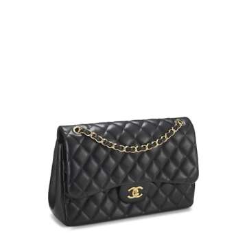 Chanel Pre-Loved Black Quilted Lambskin Classic Flap