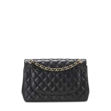 Chanel Pre-Loved Black Quilted Lambskin Flap Jumbo Bag