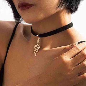 Trendy Velvet Snake Choker Necklace for Women