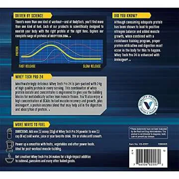 BodyTech Whey Tech Pro 24 Protein Powder - Protein Enzyme Blend with BCAA's to Fuel Muscle Growth & Recovery, Ideal for Post-Workout Muscle Building - Cookies & Cream (5 Pound)