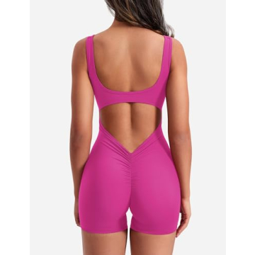 YEOREO V Back Scrunch Workout Jumpsuit for Women