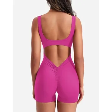 YEOREO V Back Scrunch Workout Jumpsuit for Women