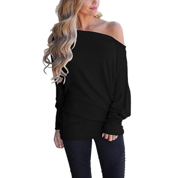 Women’s Off-Shoulder Long Sleeve Tunic Tops by Poetsky