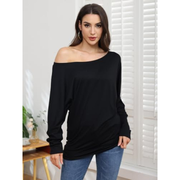 Women’s Off-Shoulder Long Sleeve Tunic Tops by Poetsky