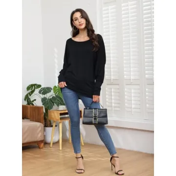 Women’s Off-Shoulder Long Sleeve Tunic Tops by Poetsky