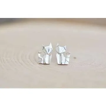 Origami Fox Earrings in Sterling Silver 925 - Jamber Jewels