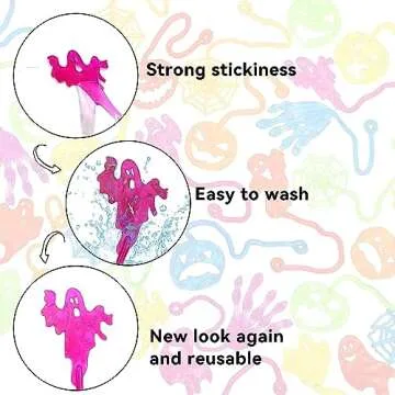 Kaisbro 56 Pcs Sticky Hands Stretchy Toys, Halloween Party Favors for Kids, Treasure Box Toys, Goodie Bags, Pinata Stuffers, Treasure Chest, Classroom Prizes, Prize Box Toys for Kids Classroom